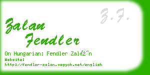 zalan fendler business card